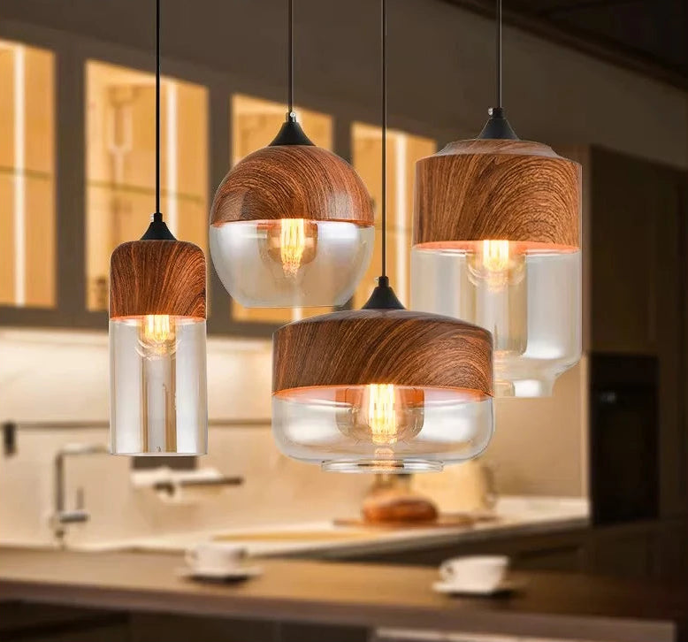 DINDALLED Nordic Modern Glass Pendant Light for Living Dining Room Bedroom Bedside Chandelier Lighting Fixture