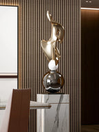 Luz moderna de luxo decoração caseira galvanizada estátua geométrica tamanho grande resina artesanato sala estar entrada decoração acessórios