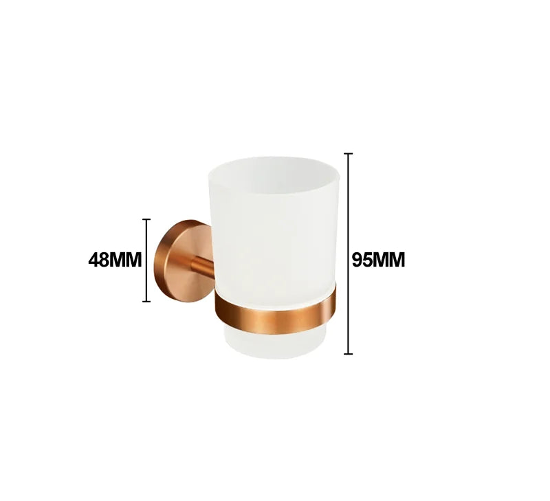 Conjunto de Acessórios para Banheiro em Aço Inoxidável Rose Gold
