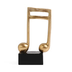 Estatuetas Decorativas de Notas Musicais em Resina Dourada