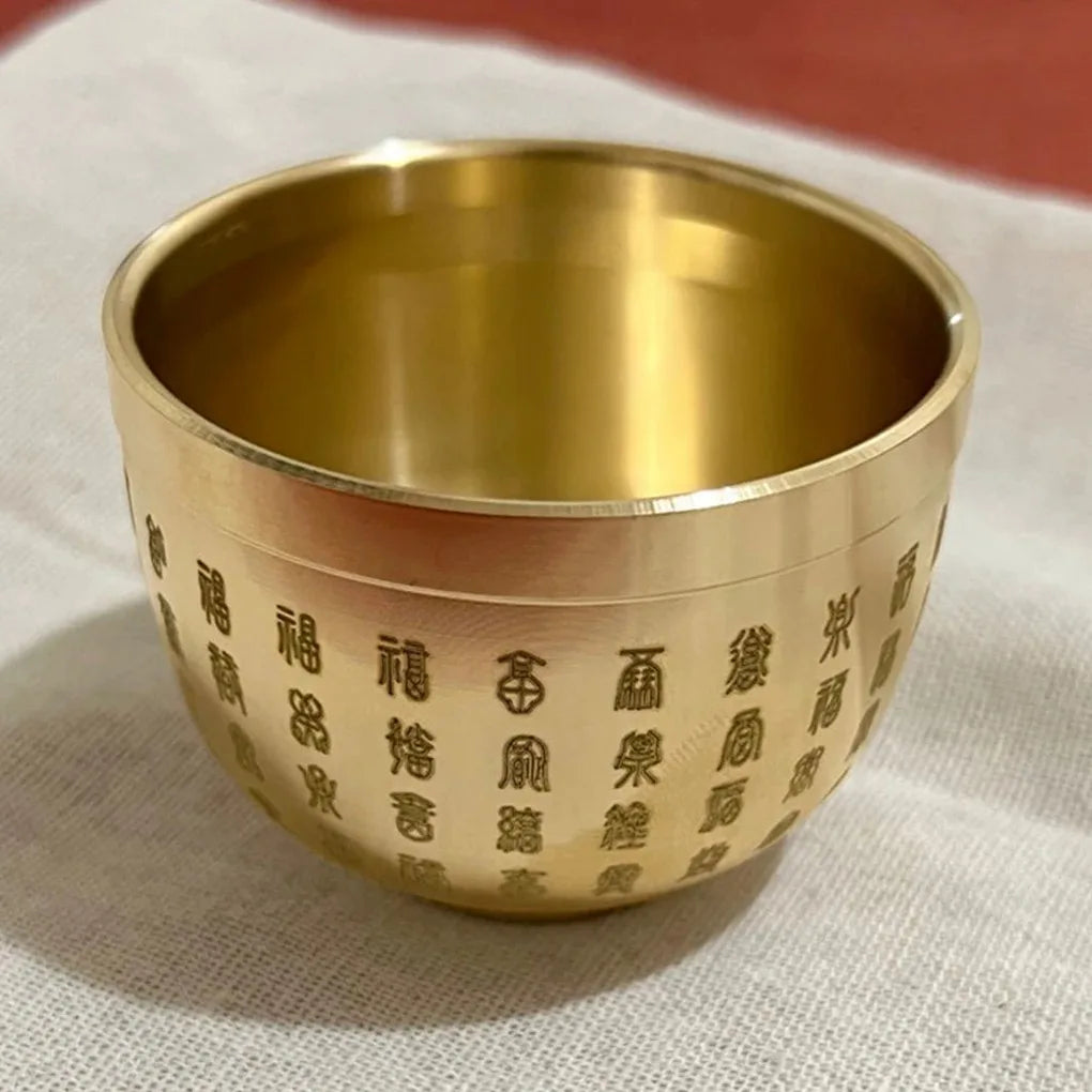 Tigela Decorativa Dourada Feng Shui em Cobre