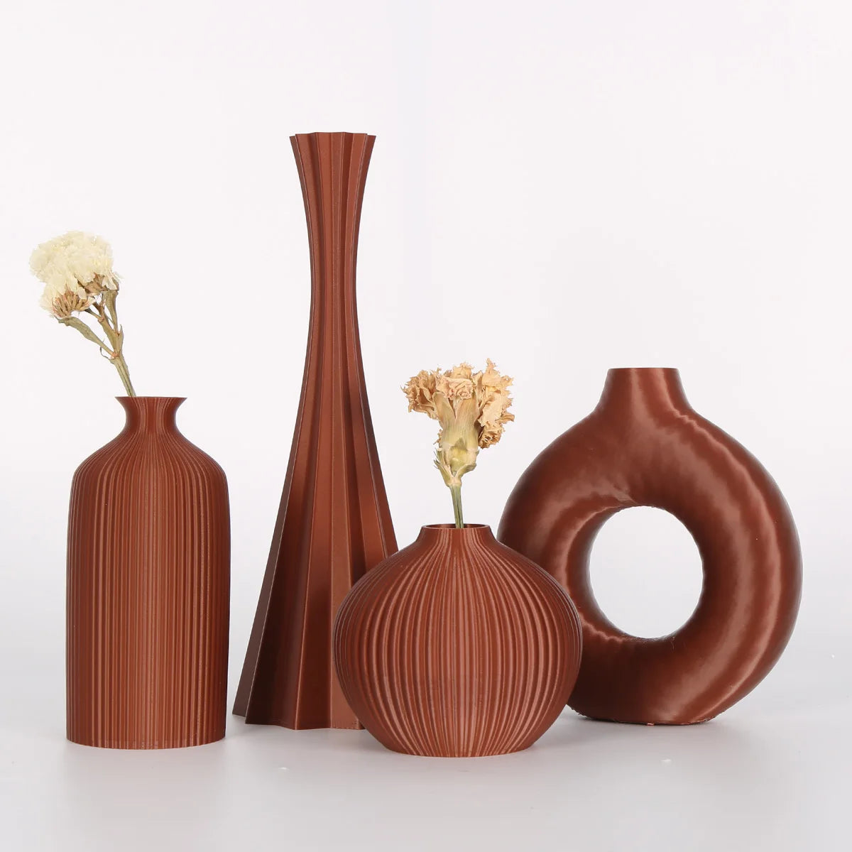 4 peças/conjuntos vasos de plástico multicoloridos, vasos de flores secas de arte em abraço, recipientes de organização de flores, decoração temática de jardim