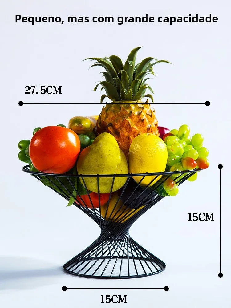 Cesta de Frutas Luxuosa Criativa para Sala de Estar, Cesta de Armazenamento de Lanches para Mesa de Chá, Bandeja de Frutas Le...