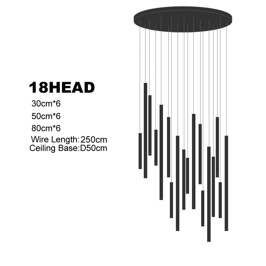 Lustre LED Moderno para Escadas e Salas de Estar