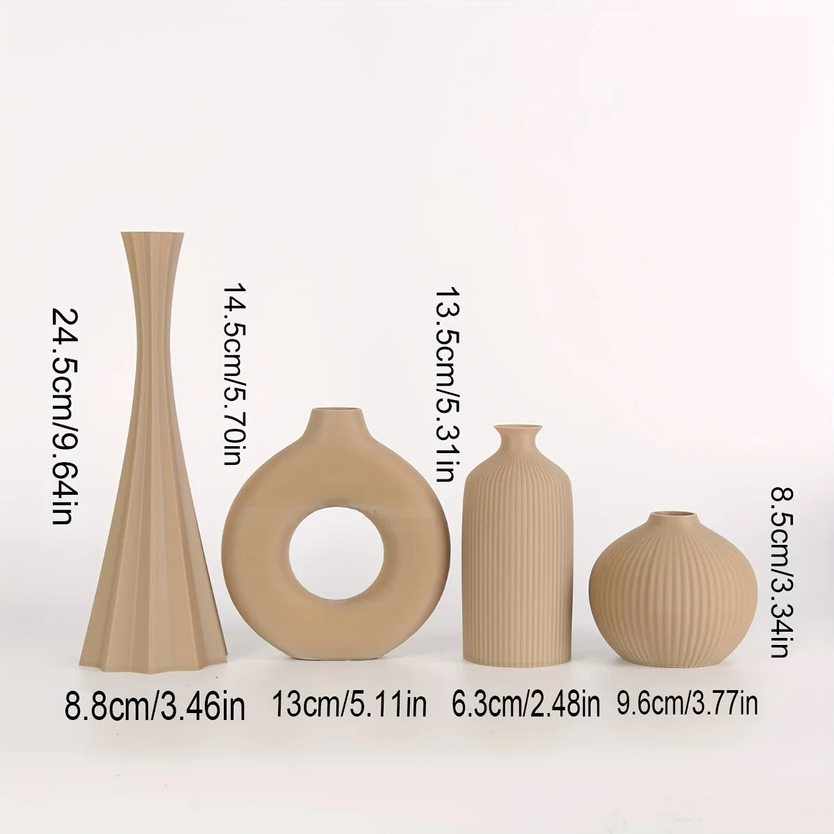 4 peças/conjuntos vasos de plástico multicoloridos, vasos de flores secas de arte em abraço, recipientes de organização de flores, decoração temática de jardim