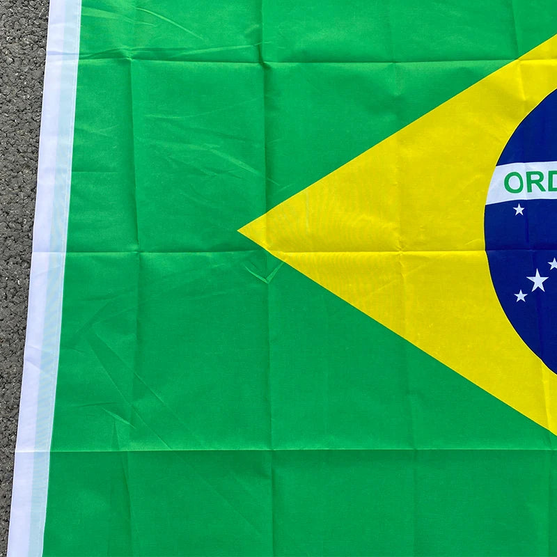 90 + 150cm 60*90cm tamanho grande bandeira do brasil pendurado poliéster impressão digital brasil bandeira brasileira para celebração