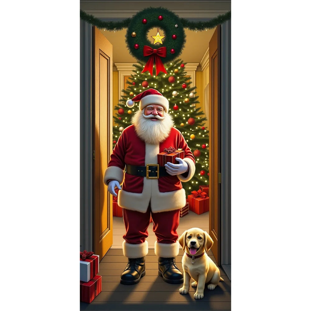 Painel Decorativo de Porta Papai Noel para Natal