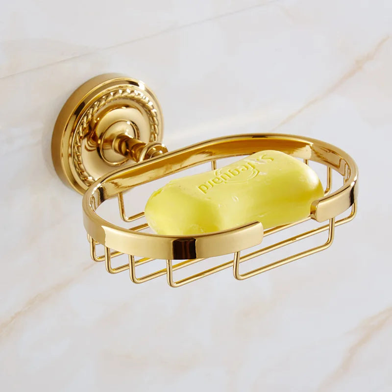 Luxury Gold Brass Bathroom Accessories Set,Robe hook,Paper Holder,Towel Bar,Towel Ring,bathroom sets, Gold Towel Rack,Soap Dish
