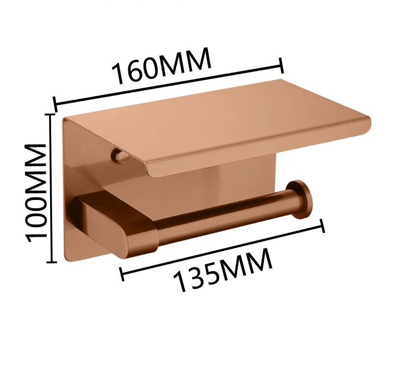 Conjunto de Acessórios para Banheiro em Aço Inoxidável Rose Gold