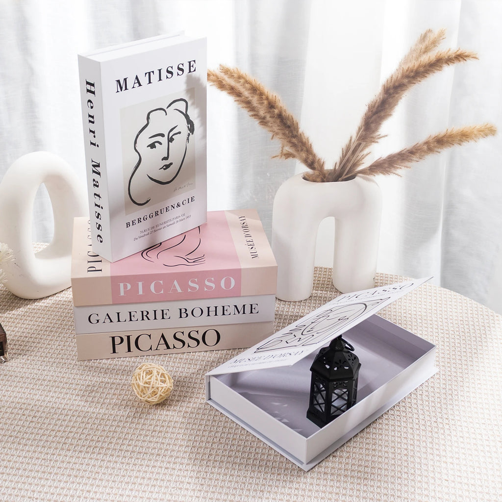 Livros falsos de luxo, acessórios de decoração para casa, sala de estar, moda, caixa de armazenamento de livros falsos, simples, nórdico, mesa de café