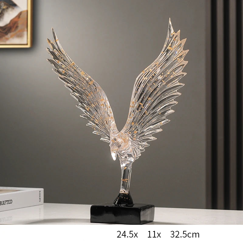 Escultura Asa de Anjo Dourada em Resina