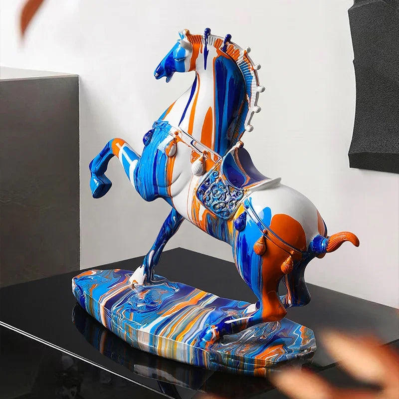 Luxury Galloping Horse Success Sculpture Elegant Desk Decor Home Ornament Housewarming Gift for Living Room