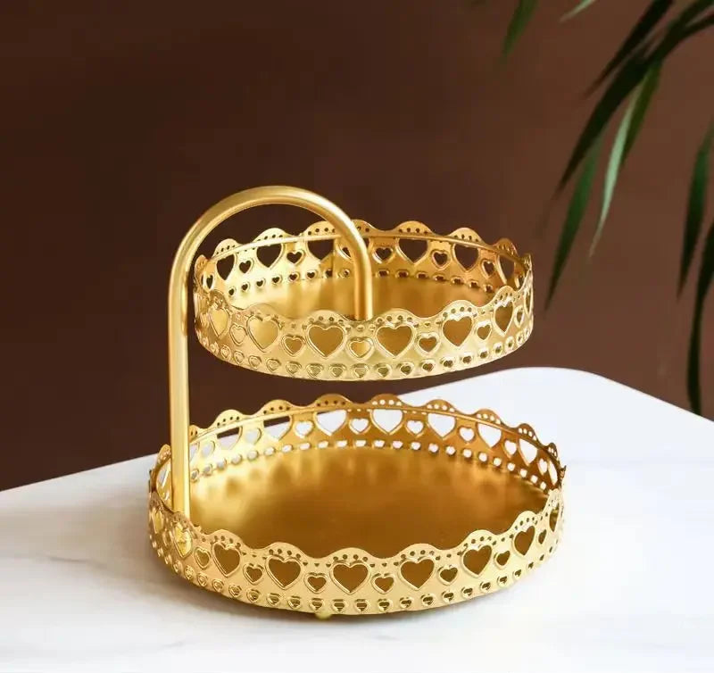 Fruteira Nórdica Elegante de Camada Dupla para Doces e Frutas