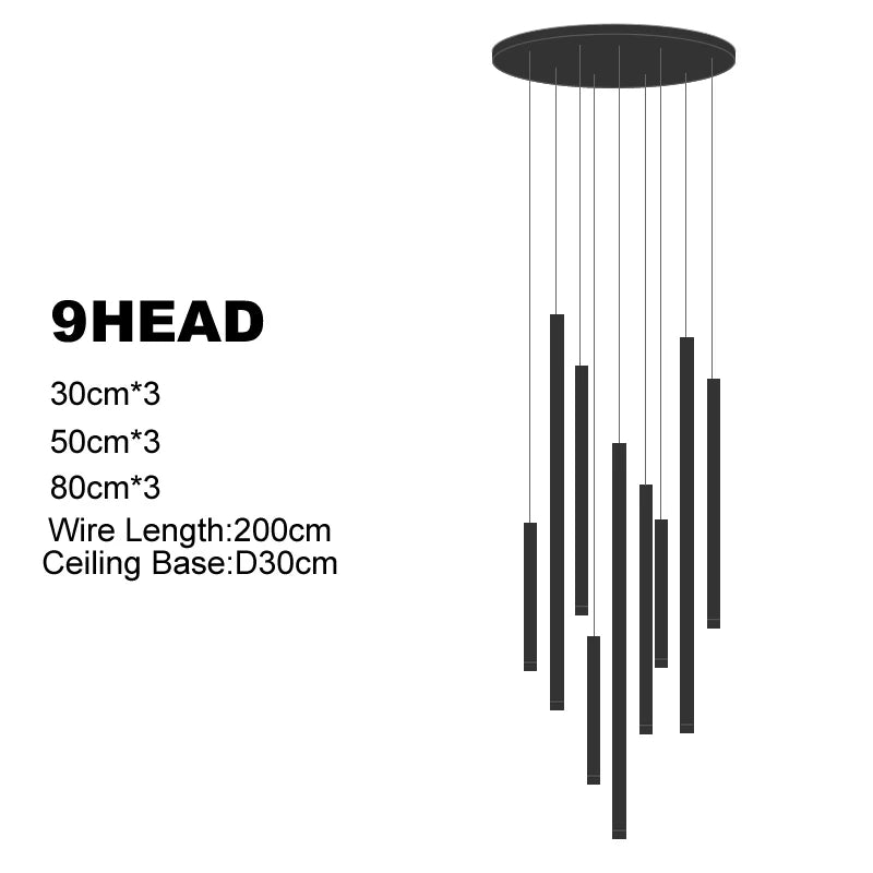 Lustre LED Moderno para Escadas e Salas de Estar