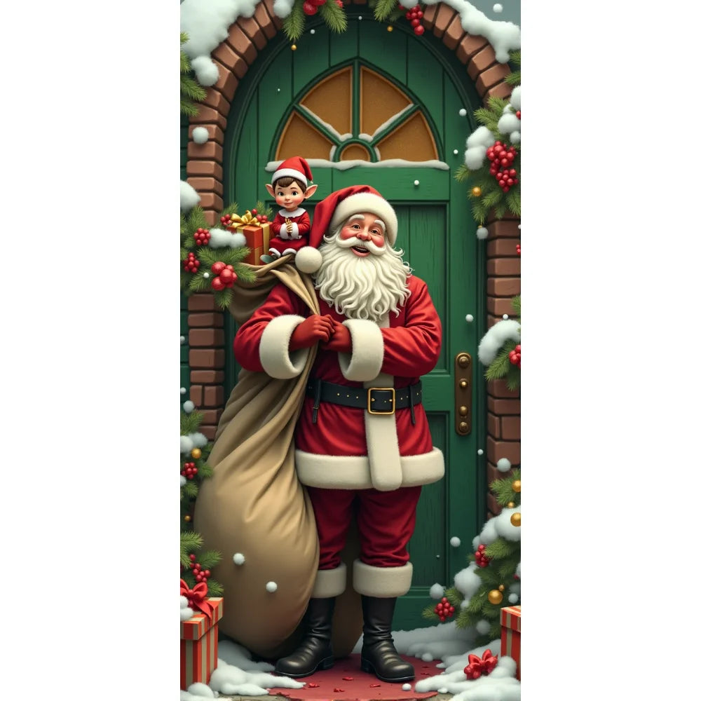 Painel Decorativo de Porta Papai Noel para Natal