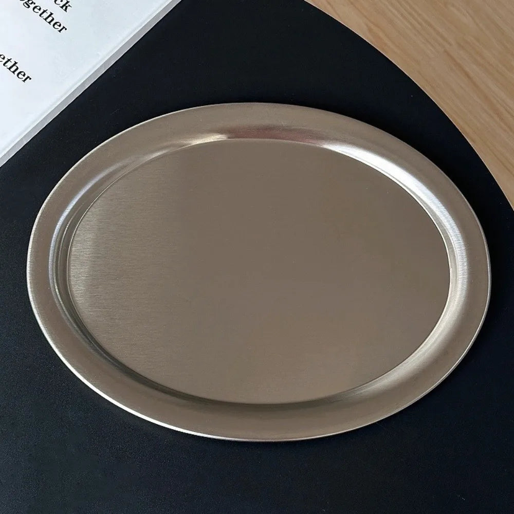 Bandeja Oval em Aço Inox