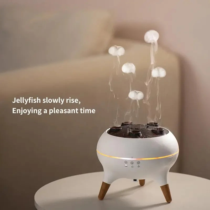 Umidificador de ar dinâmico de água-viva 250ml difusor de óleo essencial umidificador de quarto com controle remoto com 7 luzes noturnas coloridas