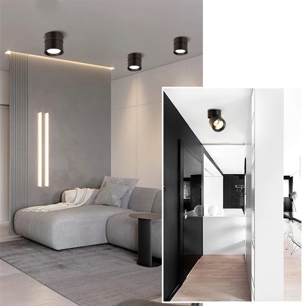 LED Spotlights 3 Color Change Room Decor Lamp Foldable Downlight 220v Home Ceiling Lamp for Kitchen Bedroom Living Room Led Spot