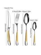 24pc Stainless steel tableware star steak knife and fork dessert fork spoon family suits