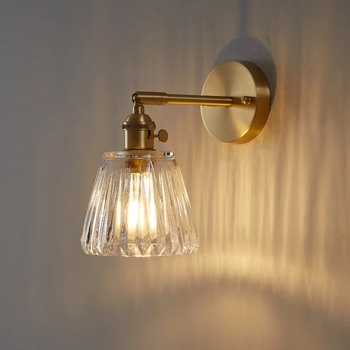 Nórdico Latão Lâmpada De Parede De Vidro, Luz Simples Moderna, Luxo Japonês Retro Cabeceira, Sala Quarto e Espelho Do Banheiro