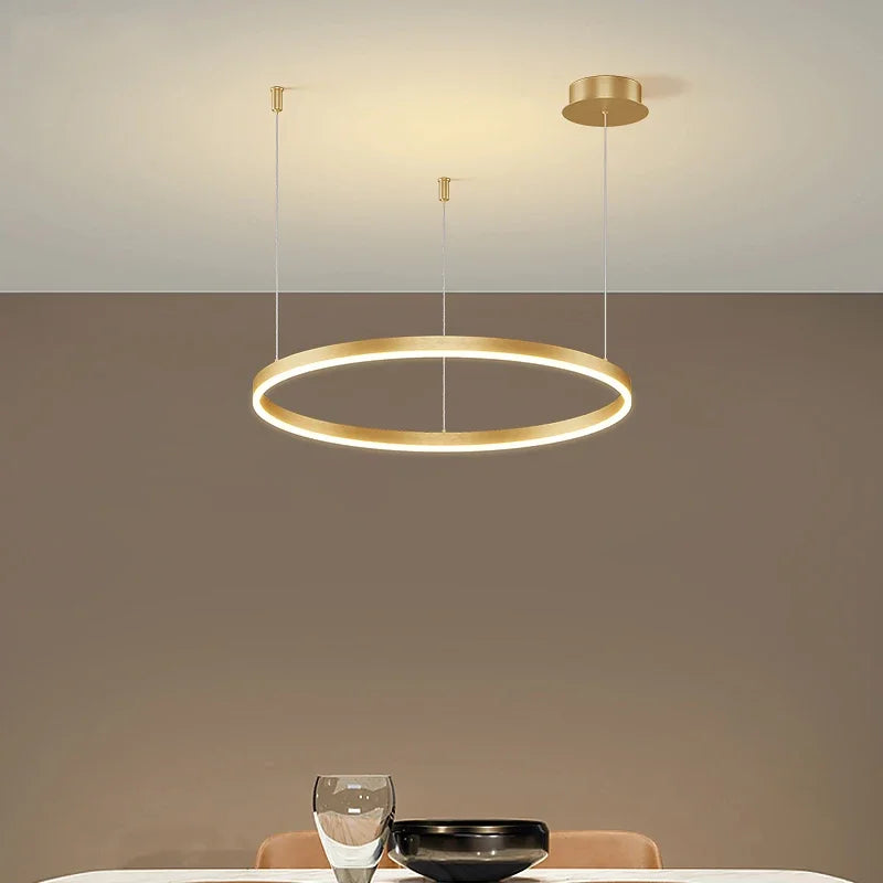 Lustre LED Anel Moderno para Sala e Jantar