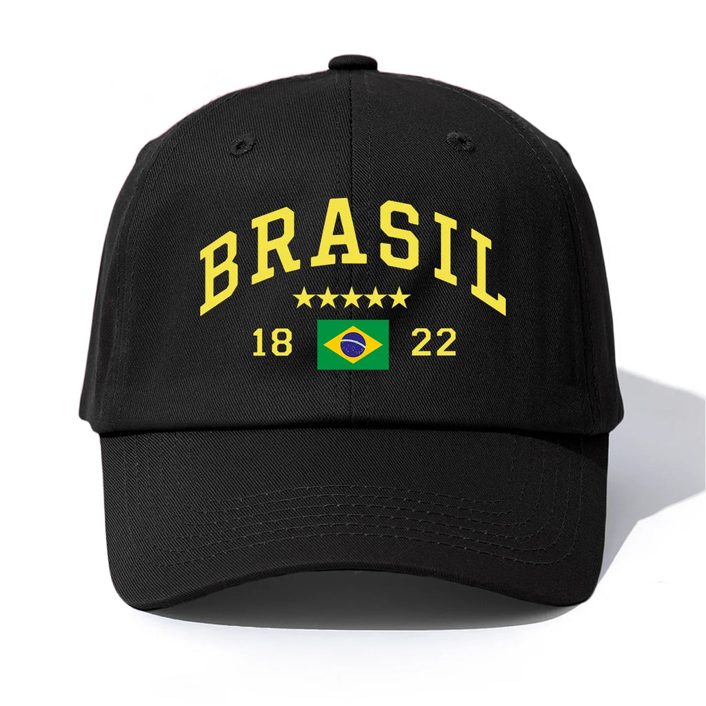 Boné de beisebol com estampa de brasil para adultos, estilo retrô minimalista, casual, macio, ajustável, pai, perfeito como presente, 1 peça