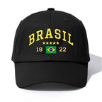 Boné de beisebol com estampa de brasil para adultos, estilo retrô minimalista, casual, macio, ajustável, pai, perfeito como presente, 1 peça
