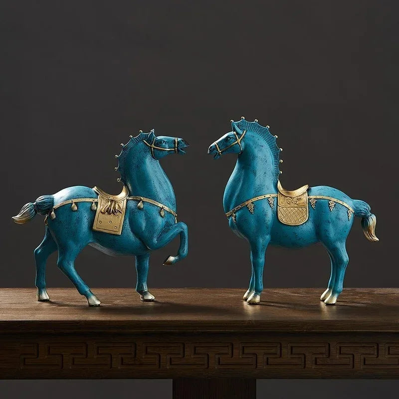 Escultura do cavalo do estilo chinês, decoração da sala, estátua de Dengshui, decoração do escritório, presentes do Housewarming, acessórios home