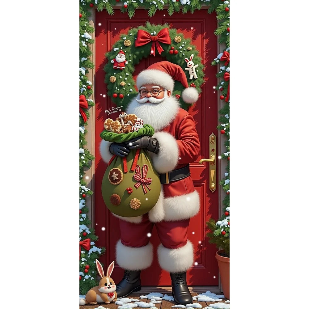 Painel Decorativo de Porta Papai Noel para Natal