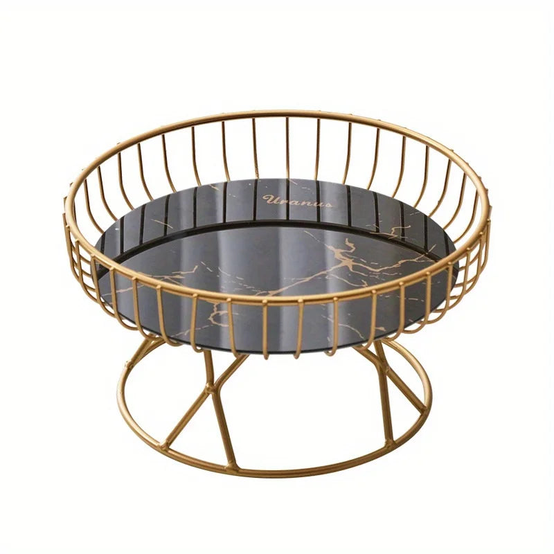 Fruteira em Metal com Design Geométrico