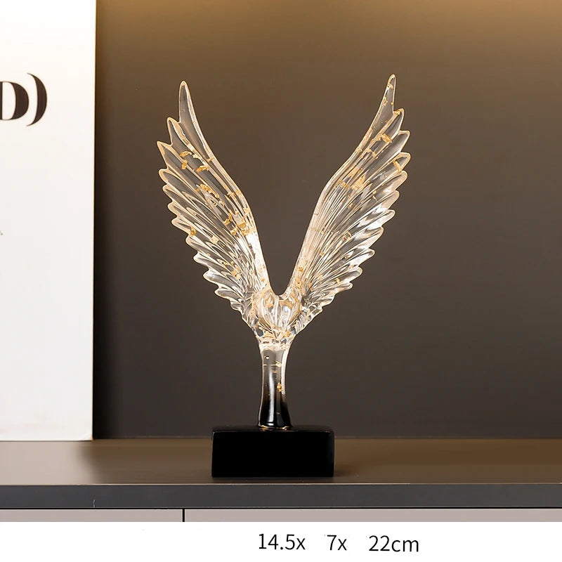 Escultura Asa de Anjo Dourada em Resina