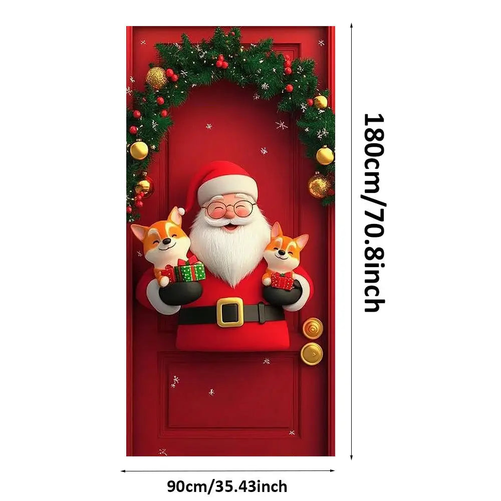 Painel Decorativo de Porta Papai Noel para Natal