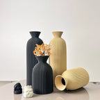 Conjunto de 2 peças de vaso seco de arte com padrão ondulado, vaso de flores secas, adequado para vaso de decoração de mesa de casa, vaso de decoração de foyer, vaso de flores secas, ornamento de vaso de decoração de escritório, melhor presente de feriado
