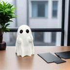 Estátua de fantasma fofa de dedo médio, estatuetas de fantasmas pequenas e assustadoras, decorações para casa de Halloween, prateleira de peças centrais de mesa de centro