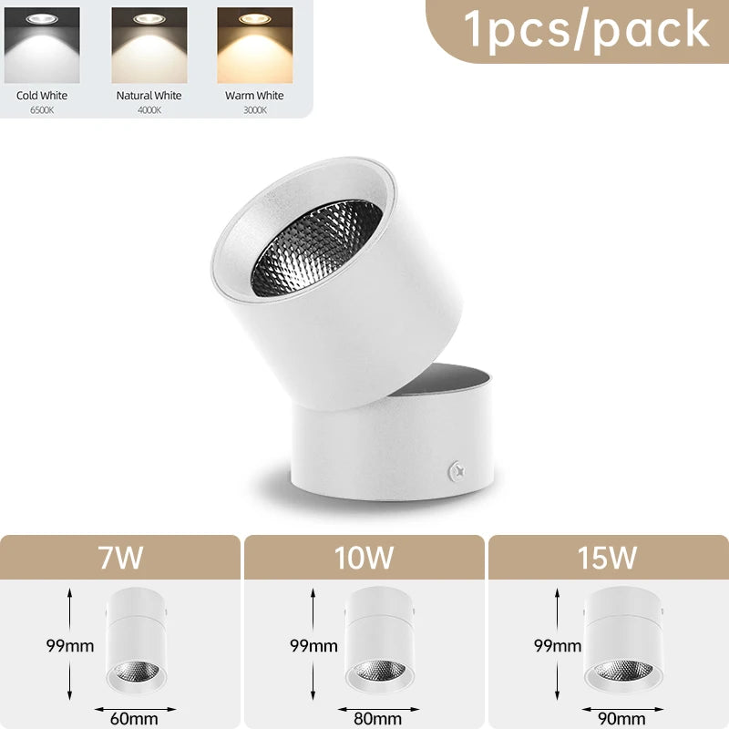 Spot de Teto LED Dobrável 3 Cores