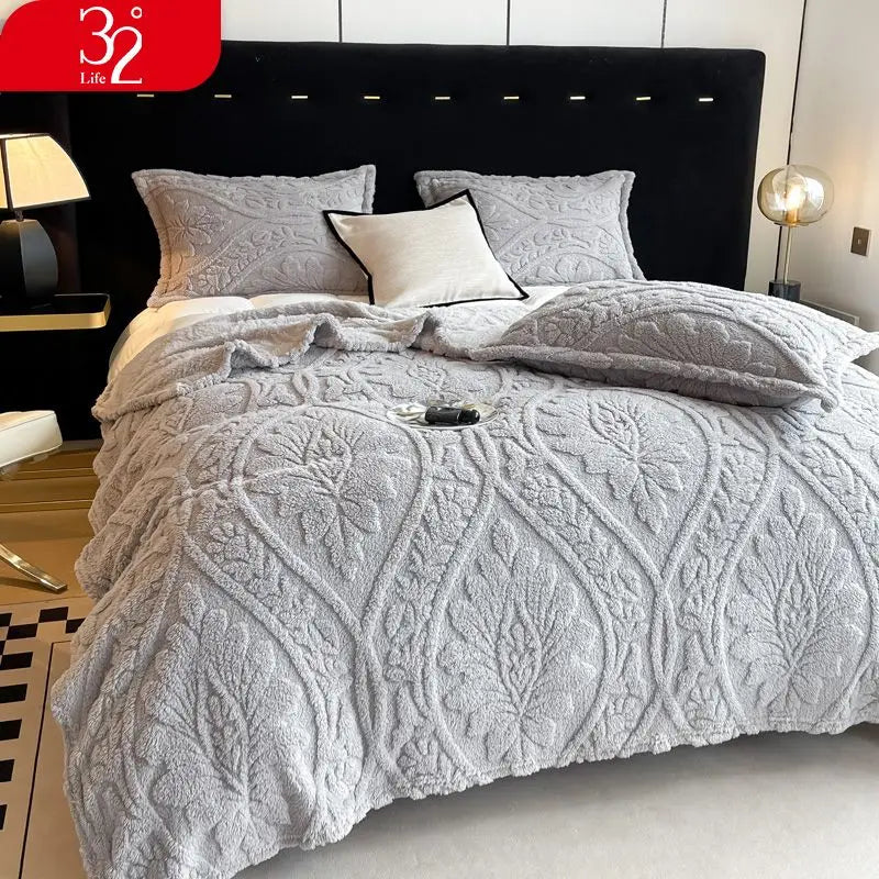 Cobertor Floral 3D de Lã Coral Quente