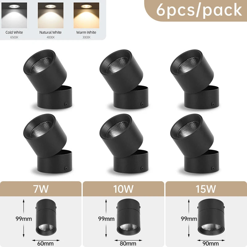 Spot de Teto LED Dobrável 3 Cores