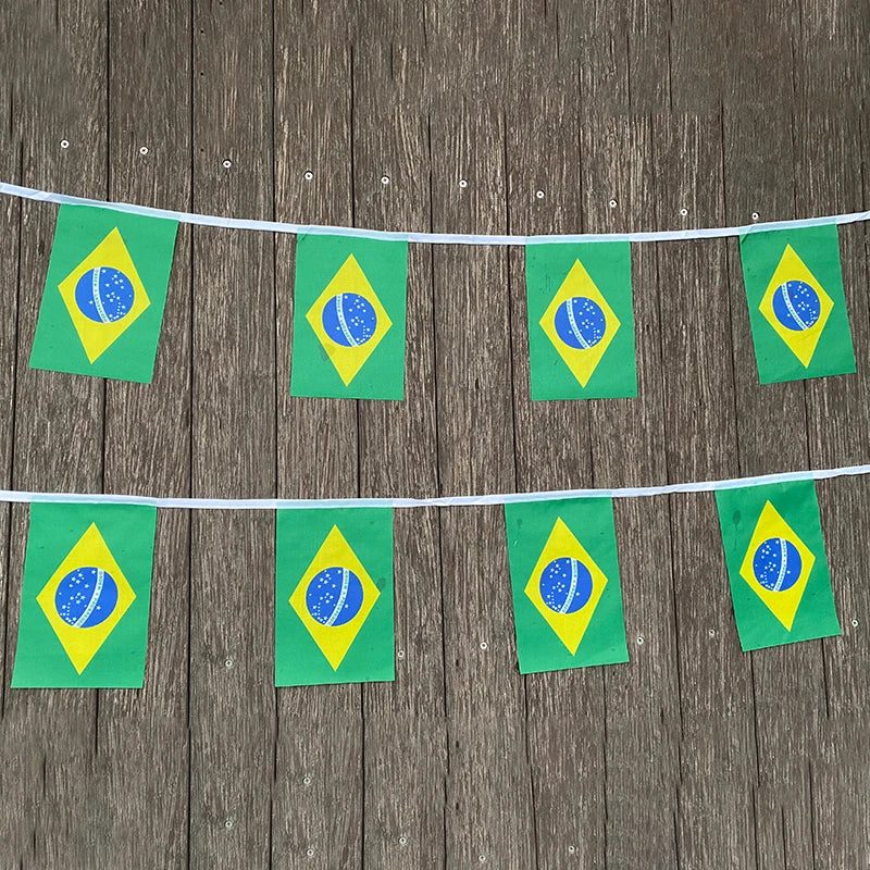 xvggdg 20 pçs/set Brasil bandeiras de bunting flâmula corda banner buntings festival festa feriado