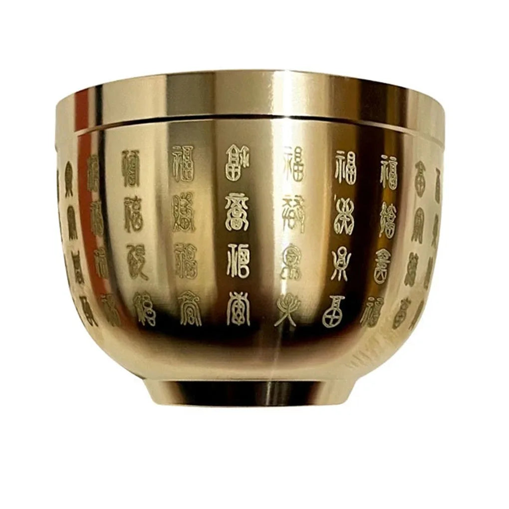 Tigela Decorativa Dourada Feng Shui em Cobre