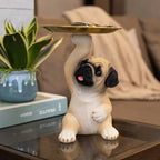 Cute Pug Dog Key Storage Ornament Entrance Key Storage Tray Decorative Ornament Light Luxury Housewarming Gift Sculpture