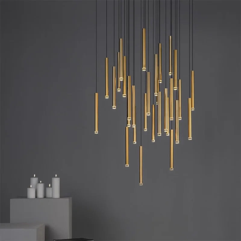 Lustre LED Moderno para Escadas e Salas de Estar
