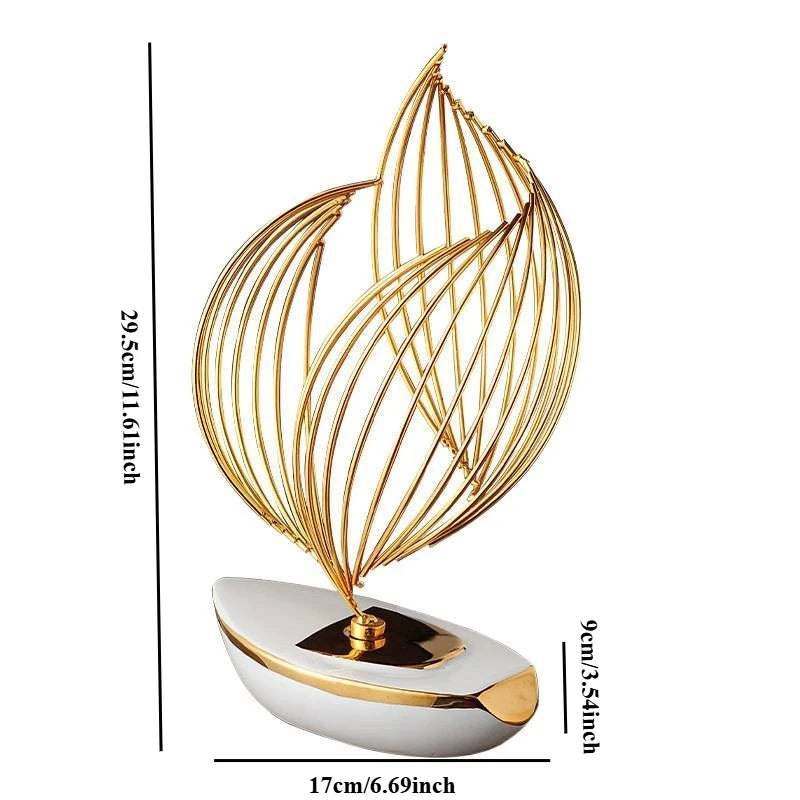 Escultura de metal cerâmica minimalista moderna decoração para casa sala estar desktop escritório acessórios artesanato presentes w5315