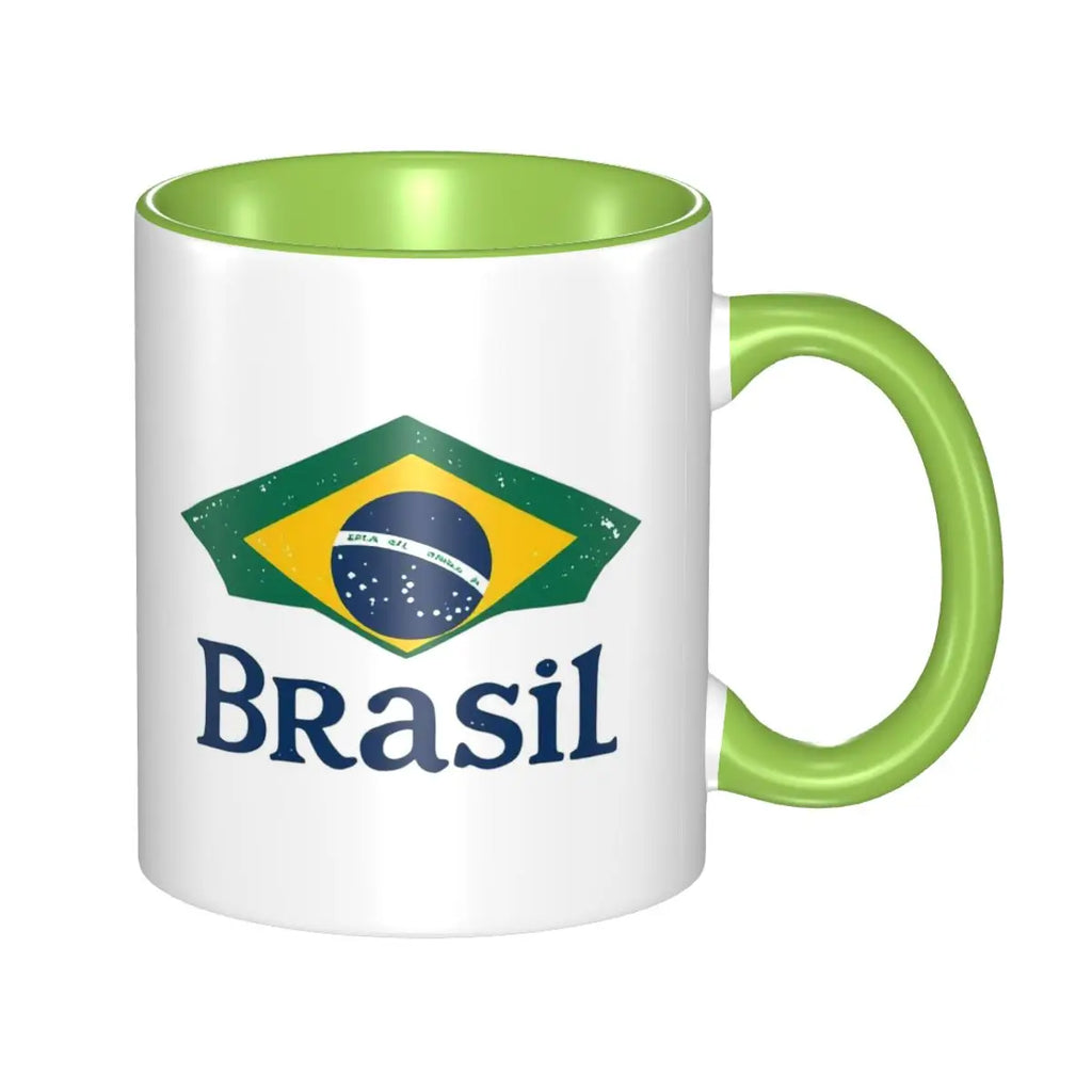 Caneca de Cerâmica com Bandeira do Brasil