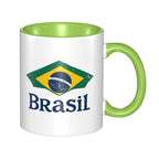 Caneca de Cerâmica com Bandeira do Brasil