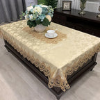 Toalha de Mesa Elegante com Renda Floral Bordada