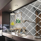 Espelho 3D Adesivos para Home Decor, Triângulos Acrílicos, Diamantes Auto-adesivos, DIY Adesivos de Parede para Sala de Estar, 10 PCs, 17 PCs, 32 PCs, 58PCs