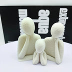 A Cozy 3D Ornament for a Family of Three, Abstract Minimalist Art Couple Decoration, Statue of Parents and Son, Light Luxury Home Desktop Decoration for Wine Cabinet, Living Room, Entrance, and Tv Cabinet, Is a Perfect Gift for Mom, Wife, or Friends