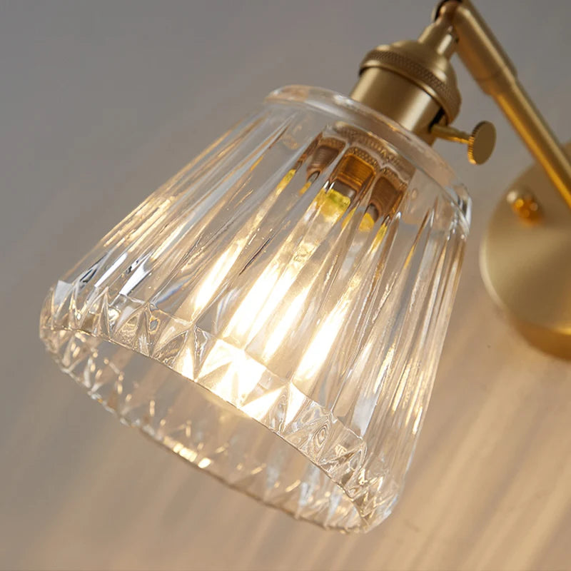 Nórdico Latão Lâmpada De Parede De Vidro, Luz Simples Moderna, Luxo Japonês Retro Cabeceira, Sala Quarto e Espelho Do Banheiro