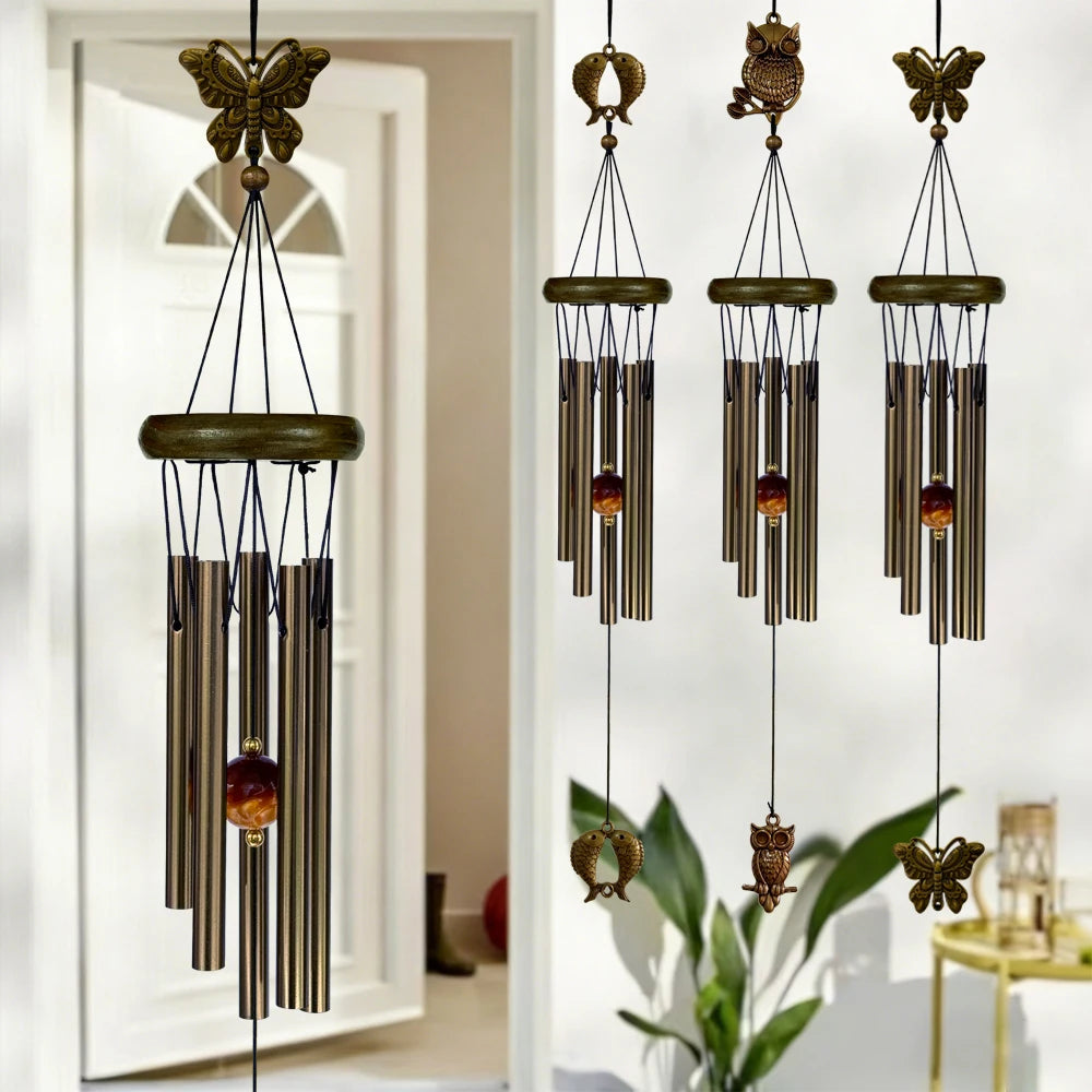 Sino dos Ventos 5 Tubos com Pingente Decorativo