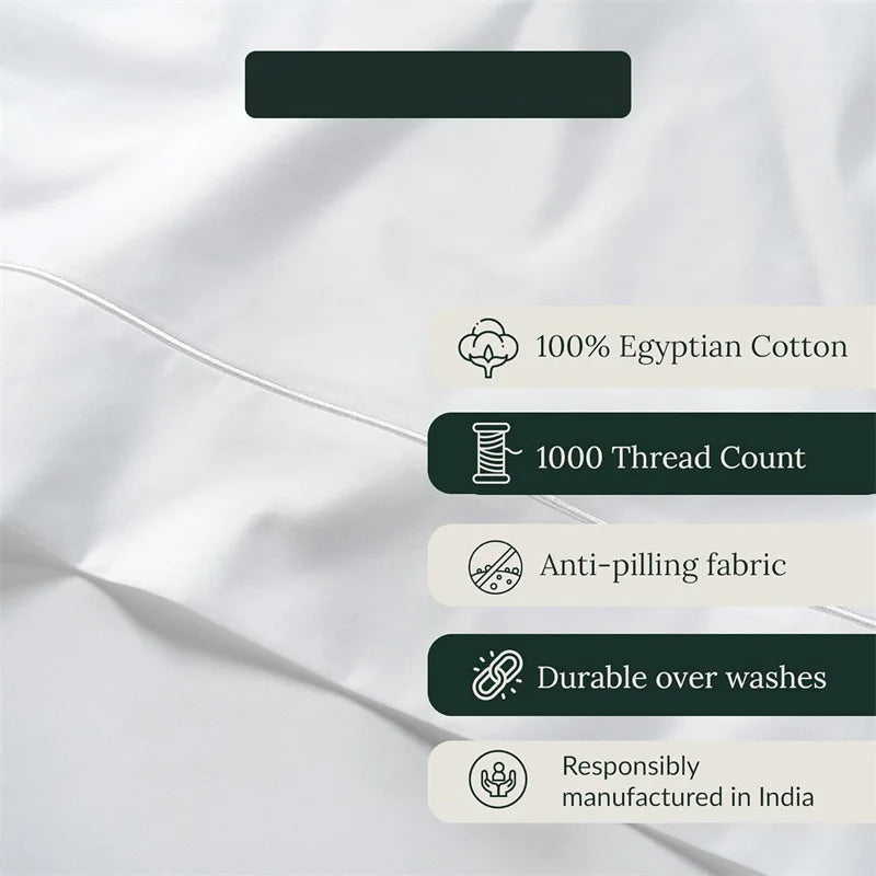 Conjunto de Lençóis Luxo Algodão Egípcio 1000 Fios